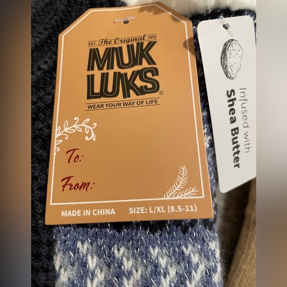 Muk Luks & ComfyLuxe Size L/XL 8.5-11 Sherpa Lined NonSlip Grip Socks Bundle - Picture 3 of 6